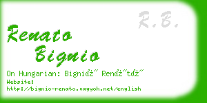 renato bignio business card